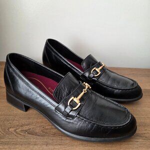 EUC MUNRO BLACK GENUINE LEATHER ARCH SUPPORT LOAFERS SIZE 9.5 WOMENS
